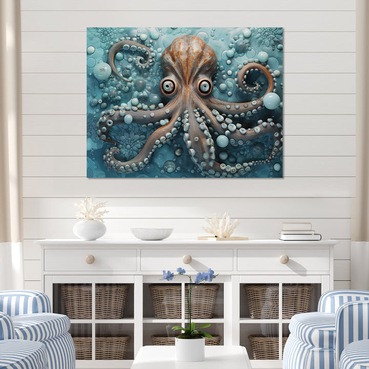 Portrait Of Mystical Octopus Painting - Octopus Wall Art Prints