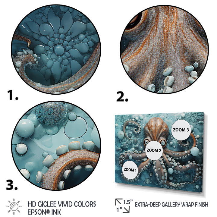 Portrait Of Mystical Octopus Painting - Octopus Wall Art Prints