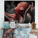 Portrait Of Red Mystical Octopus Photography - Octopus Framed Canvas Art