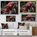Portrait Of Red Mystical Octopus Photography - Octopus Framed Canvas Art