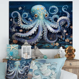 Ethereal Octopus In Deep See Illustration - Octopus Living Room Wall Art