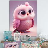 Cute Litte Pink Owl - Owl Canvas Wall Art