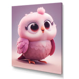 Cute Litte Pink Owl - Owl Canvas Wall Art