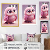 Cute Litte Pink Owl - Owl Canvas Wall Art