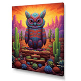 Glorious Owl Surrounded By Cacti In The Desert - Owl Wall Decor