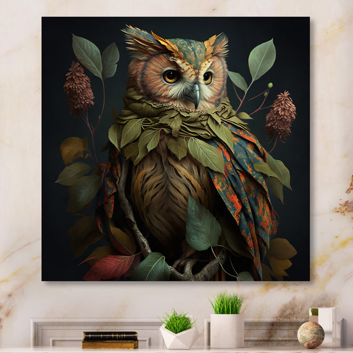 Tropical Forest Owl - Owl Bedroom Wall Art