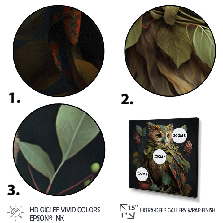 Tropical Forest Owl - Owl Bedroom Wall Art