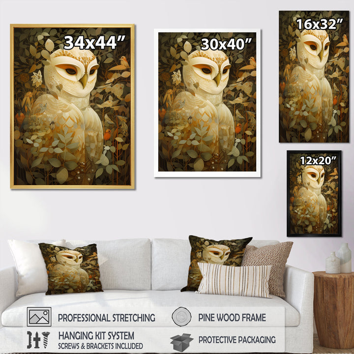 Retro Portrait White Owl Magic - Owl Wall Decor