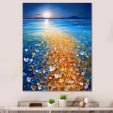 Little Hearts On Tropical Full Moon Beach - Owl Wall Art Prints