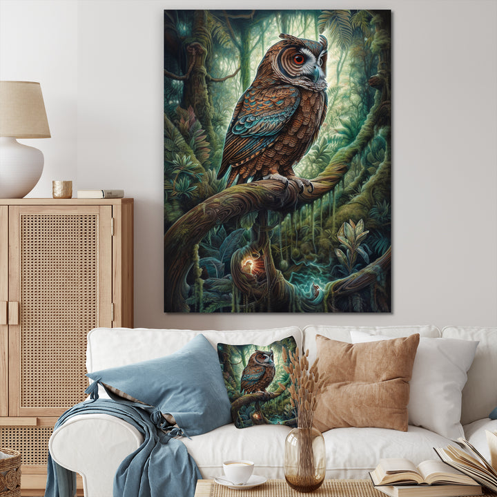 Portrait Of Wise Owl In The Forest - Brown Owl Wall Art