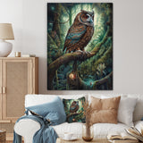Portrait Of Wise Owl In The Forest - Brown Owl Wall Art