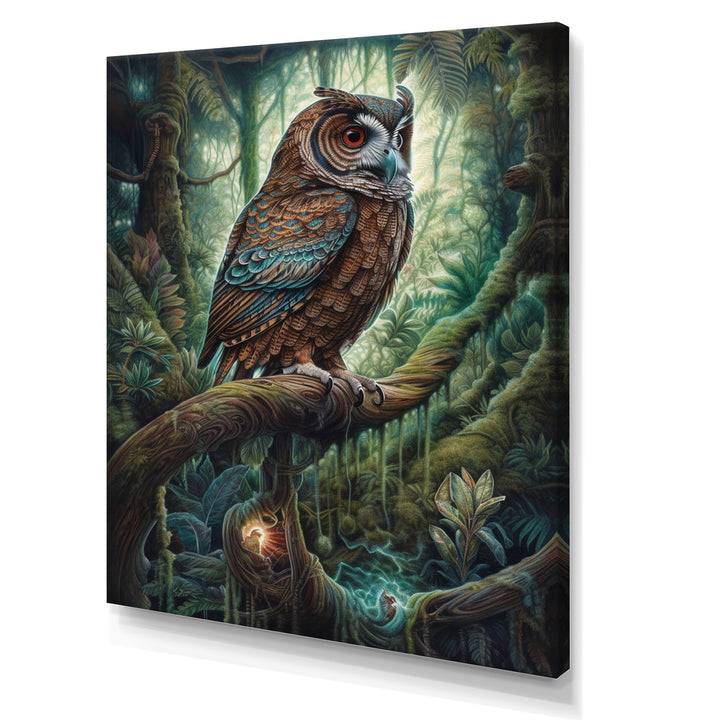 Portrait Of Wise Owl In The Forest - Brown Owl Wall Art
