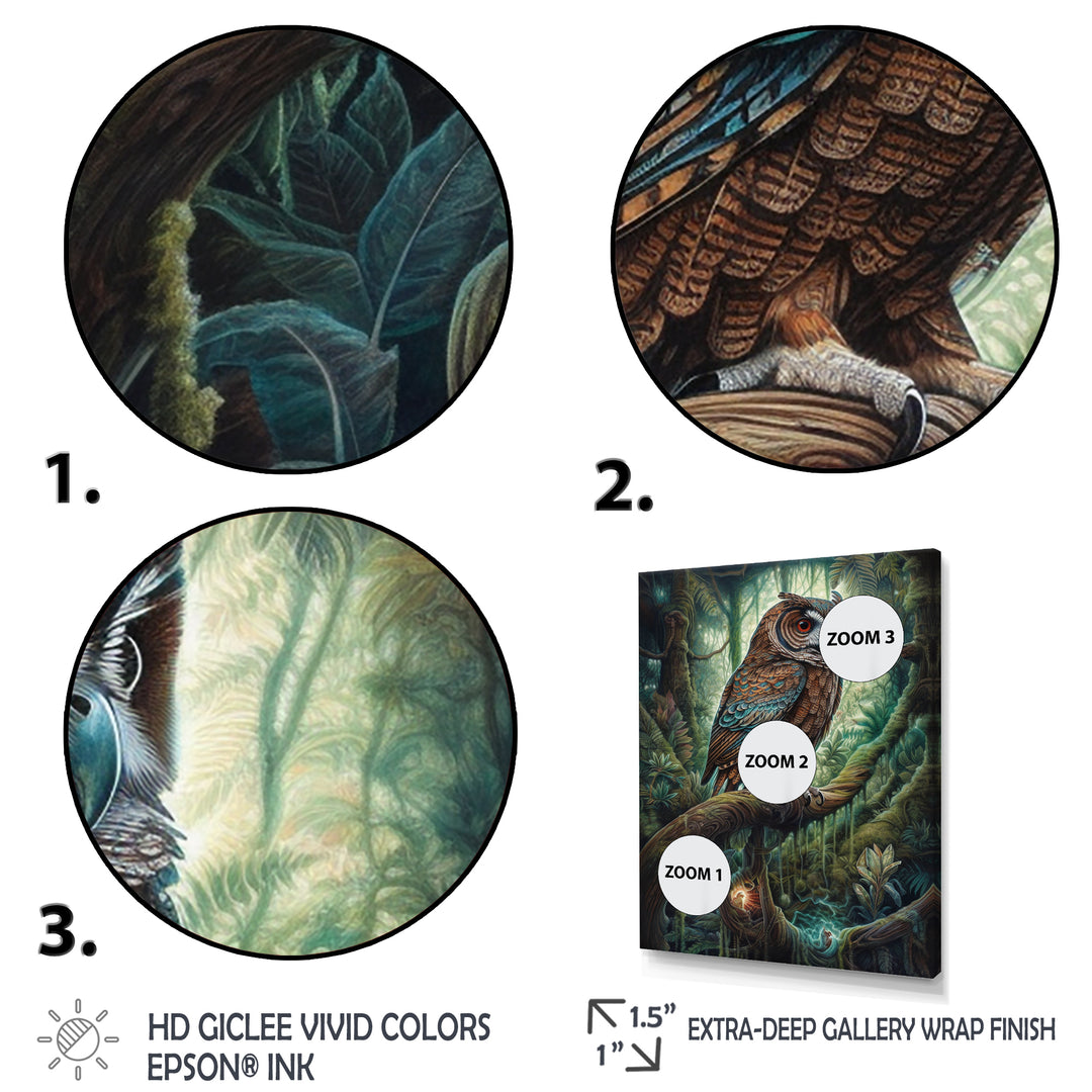 Portrait Of Wise Owl In The Forest - Brown Owl Wall Art