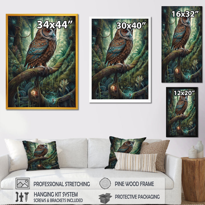Portrait Of Wise Owl In The Forest - Brown Owl Wall Art