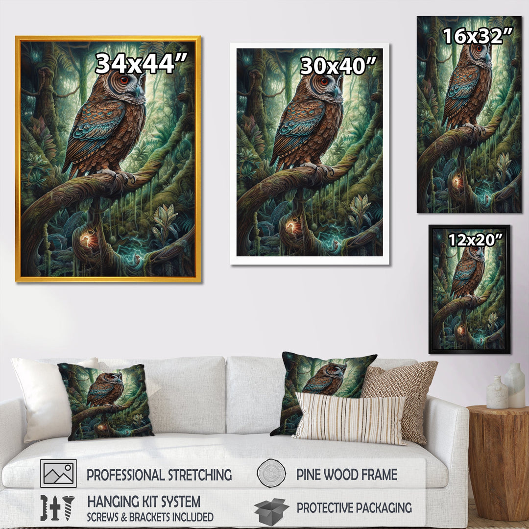 Portrait Of Wise Owl In The Forest - Brown Owl Wall Art