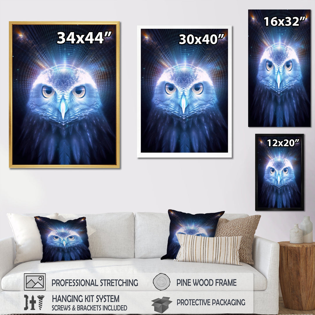 White Owl Majestic Wisdom - Owl Large Canvas Wall Art