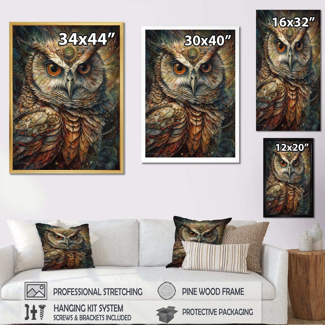 Portrait Of Wise Magical Owl - Owl Home Decor Art