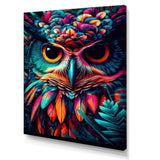 Portrait Of Psychedelic Wise Owl - Owl Canvas Wall Art
