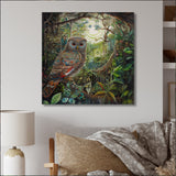 Portrait Of Magical And Wise Owl In The Forest - Owl Canvas Wall Art