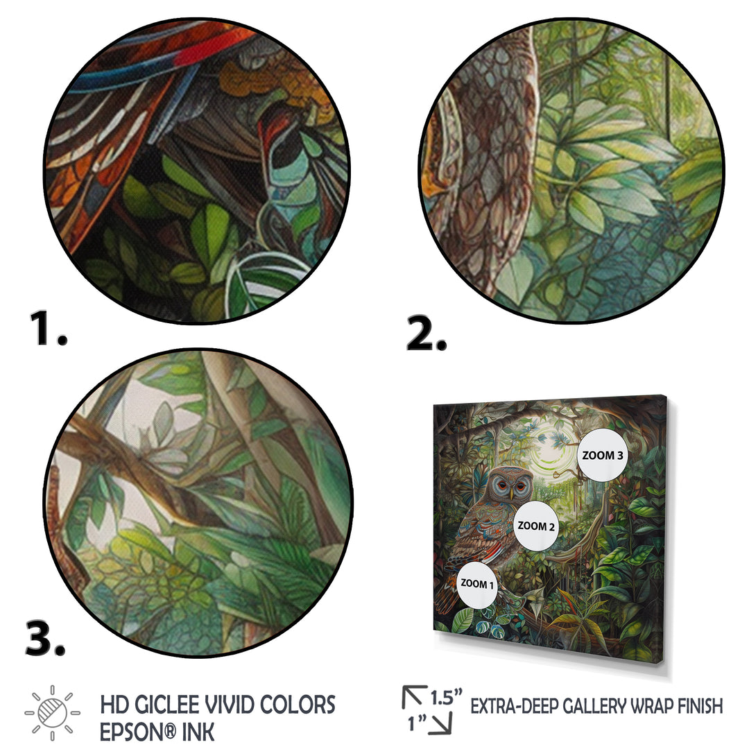 Portrait Of Magical And Wise Owl In The Forest - Owl Canvas Wall Art
