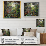 Portrait Of Magical And Wise Owl In The Forest - Owl Canvas Wall Art