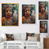 Native Woman With Magical Owl - Owl Wall Decor