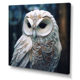 White Owl's Wise Gaze - White Owl Wall Art