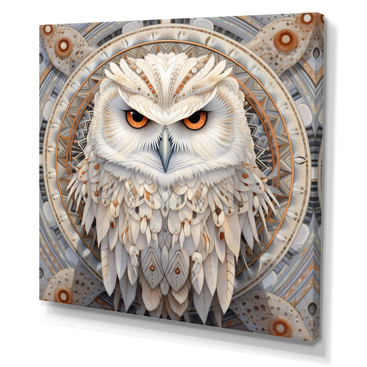 Portrait Of Mythical White Owl - White Owl Wall Art