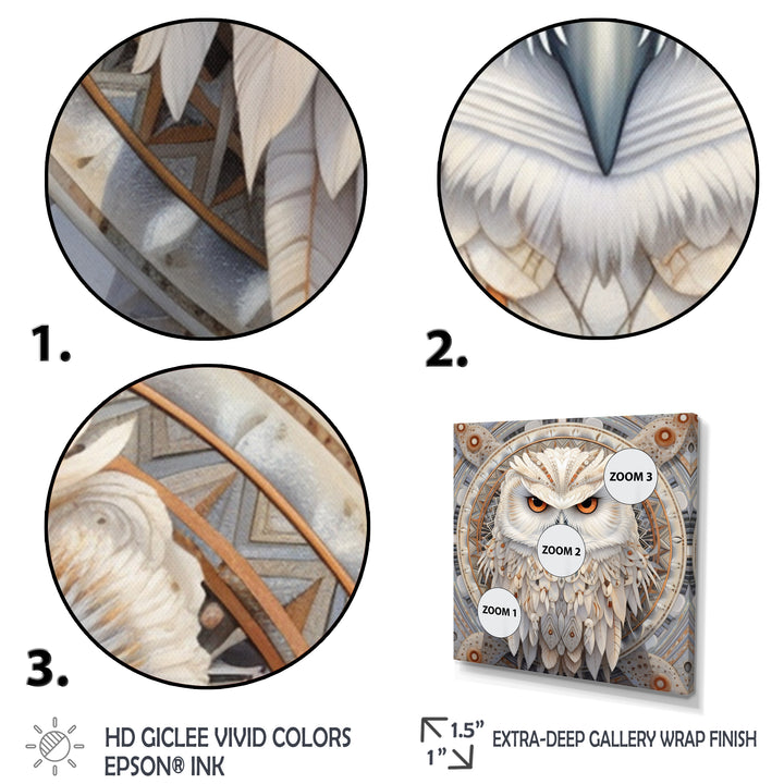 Portrait Of Mythical White Owl - White Owl Wall Art