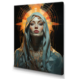 Radiant Portrait Of Holy Mary - Owl Canvas Wall Art