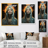 Radiant Portrait Of Holy Mary - Owl Canvas Wall Art