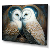 White Owls in love - Owl Wall Decor