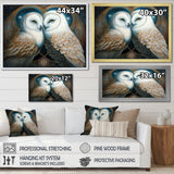 White Owls in love - Owl Wall Decor