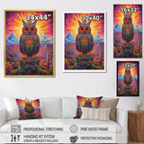 Portrait Of Purple Shamanic Owl Mexican Dessert - Owl Wall Decor