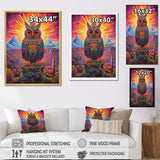 Portrait Of Purple Shamanic Owl Mexican Dessert - Owl Wall Decor