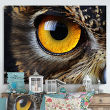 Close-up Of Eye Of Brown Owl Wildlife Photography - Owl Large Canvas Wall Art