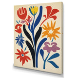 Abstract Retro Flowers In Blue Yellow Black - Owl Bedroom Wall Art