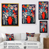 Retro Bouquet Wildflowers In Red Vase - Owl Canvas Wall Art