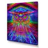 Psychedelic Rainbow Owl Portrait - Owl Wall Decor