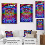 Psychedelic Rainbow Owl Portrait - Owl Wall Decor