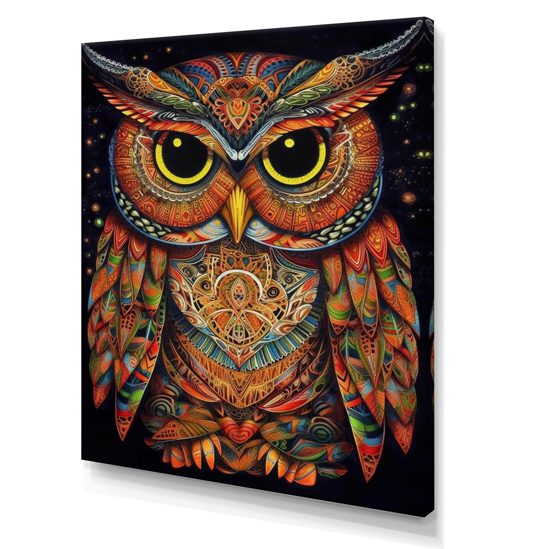 Brown Yellow Wisdom in Colors - Brown Owl Wall Art