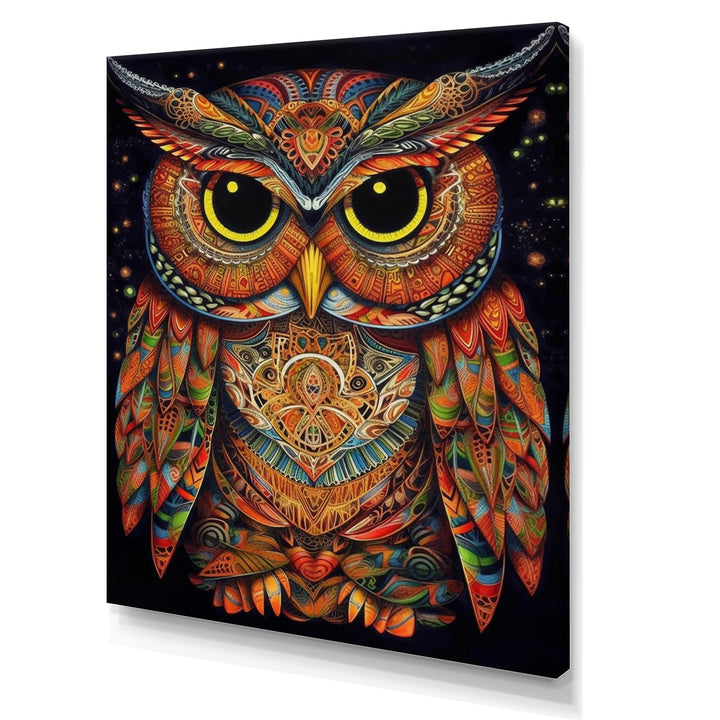 Brown Yellow Wisdom in Colors - Brown Owl Wall Art