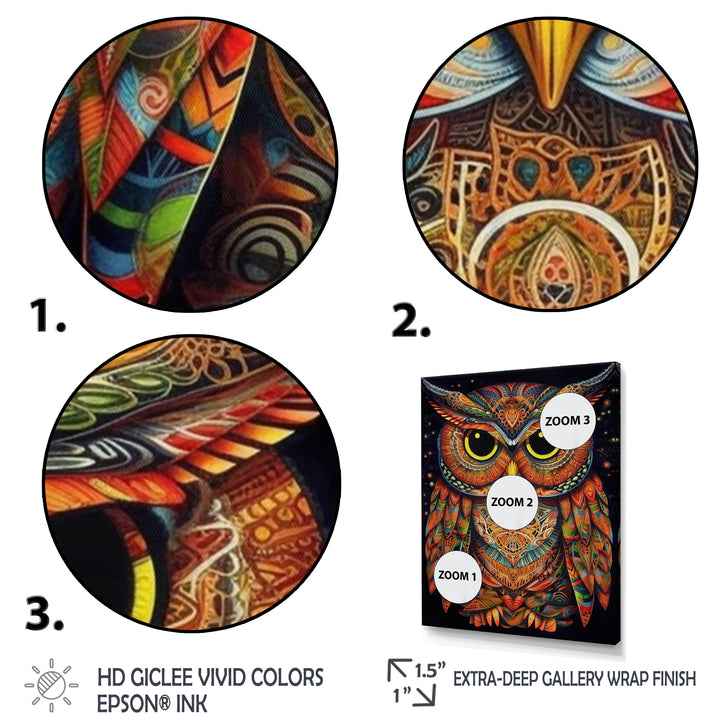 Brown Yellow Wisdom in Colors - Brown Owl Wall Art