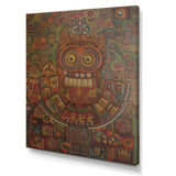 Tribal Portrait Of Owl - Brown Owl Wall Art