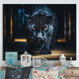 Glorious Black Panther Hunting Wild Nature - Panther Bedroom Wall Art