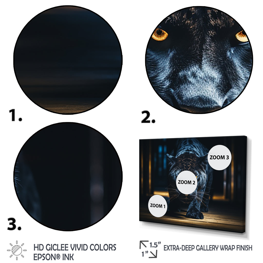 Glorious Black Panther Hunting Wild Nature - Panther Bedroom Wall Art