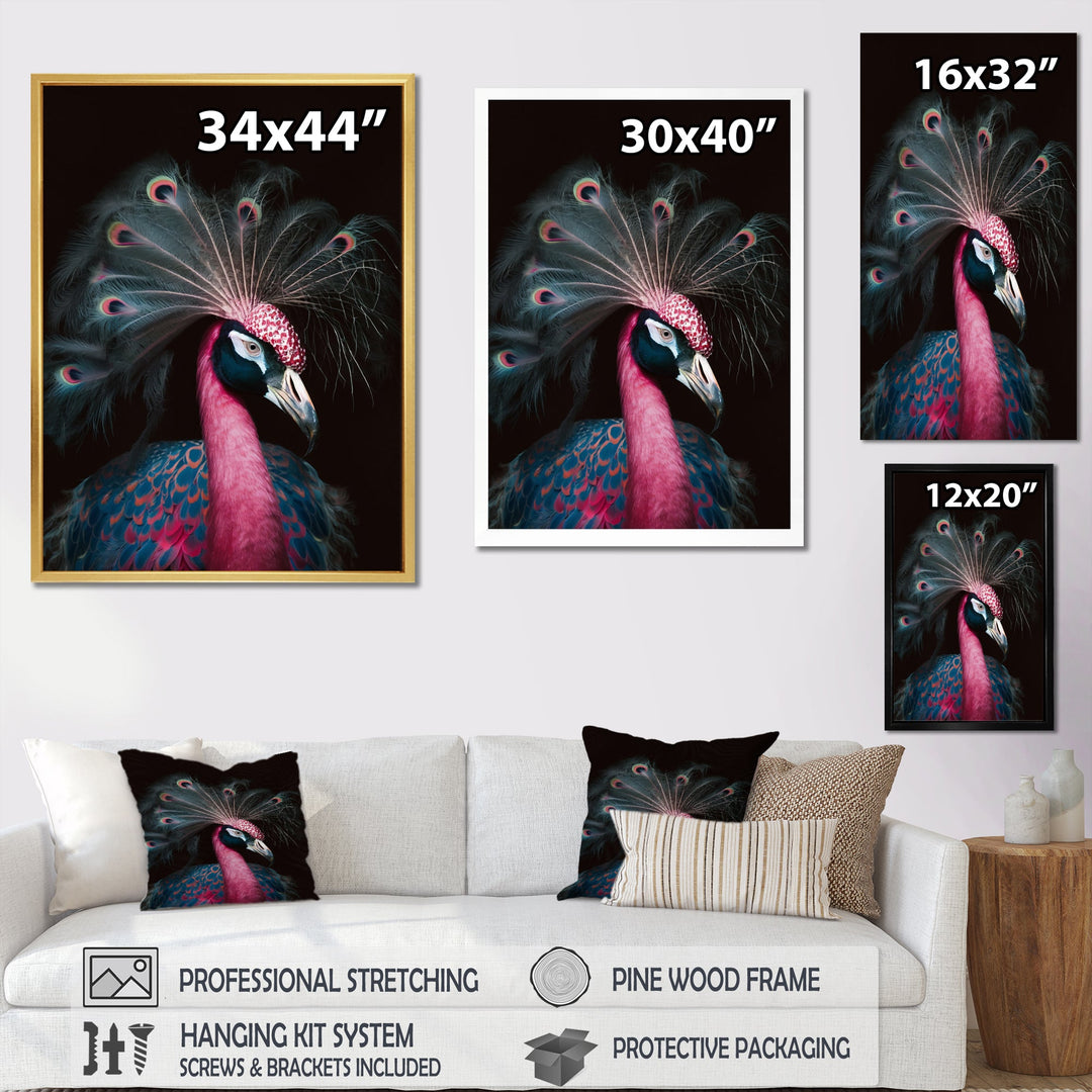 Portrait Of Pink Peacock - Peacock Wall Decor