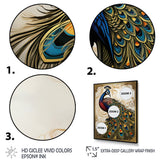 Stamp Illustration Of Glorious Peacock - Peacock Wall Art Prints