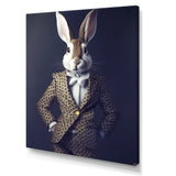 White Rabbit In Fancy Suit - Rabbit Living Room Wall Art