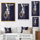 White Rabbit In Fancy Suit - Rabbit Living Room Wall Art